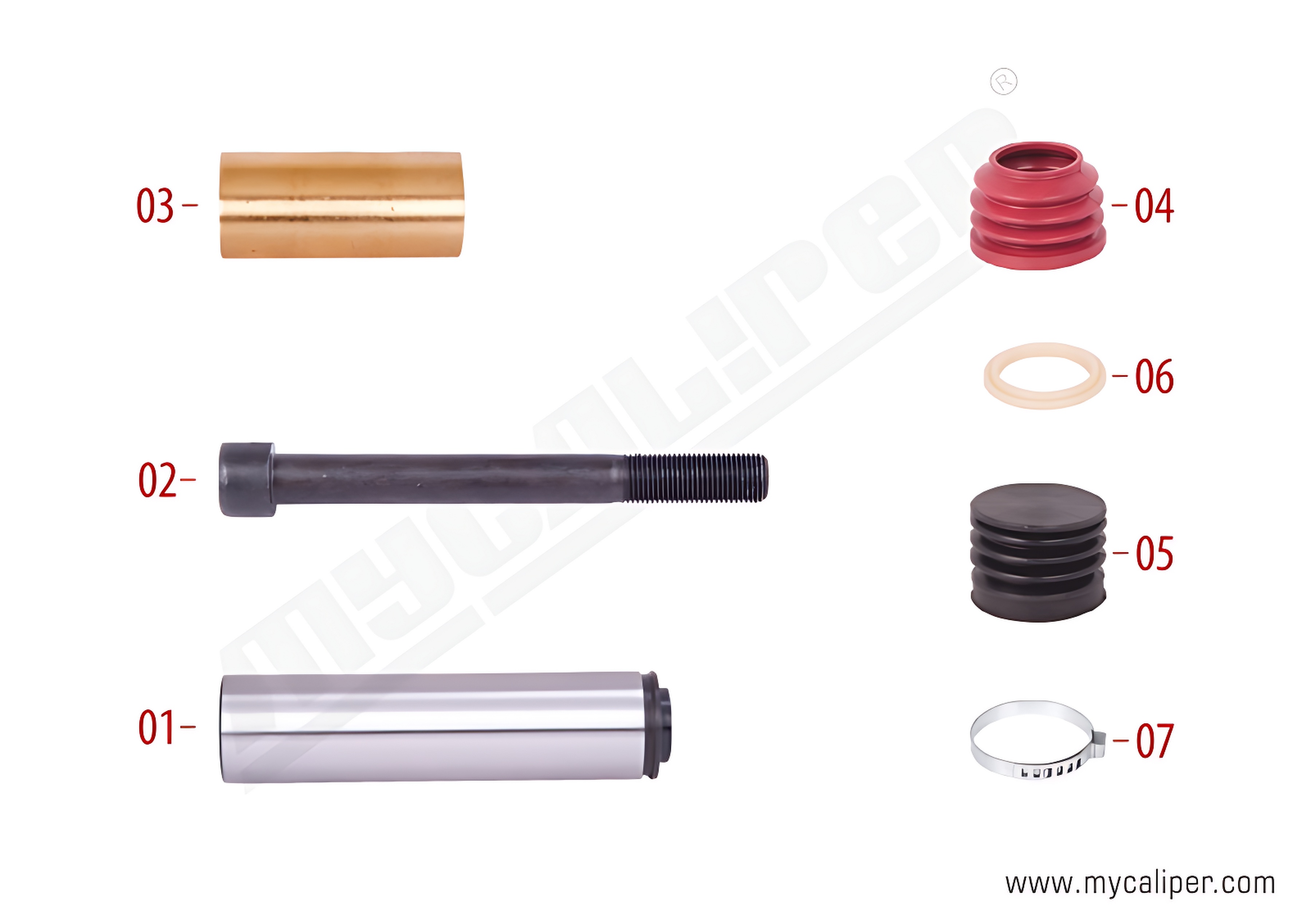 Caliper Guide & Seals Repair Kit
