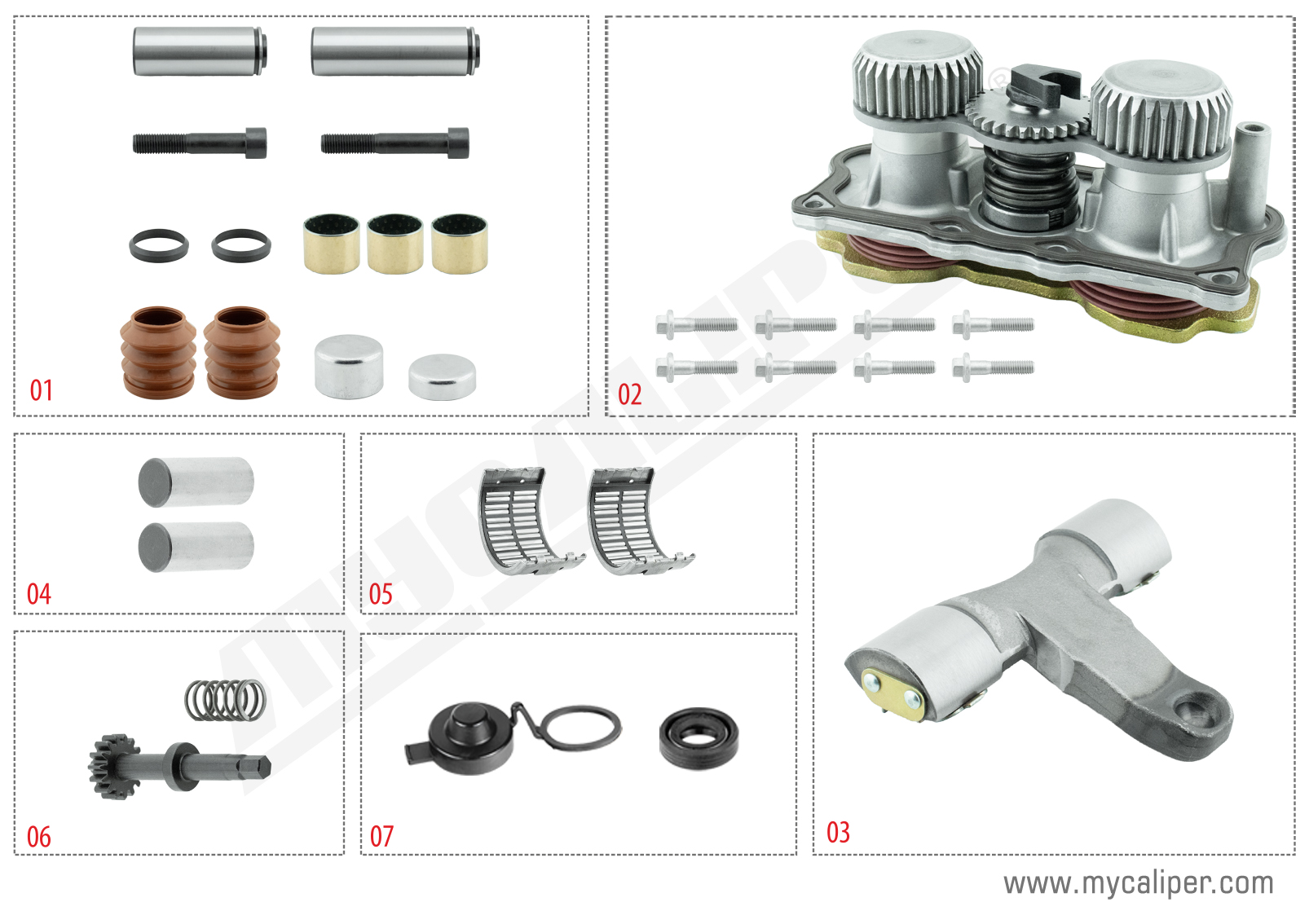 Caliper Complete Repair Kit (Rear / Left)