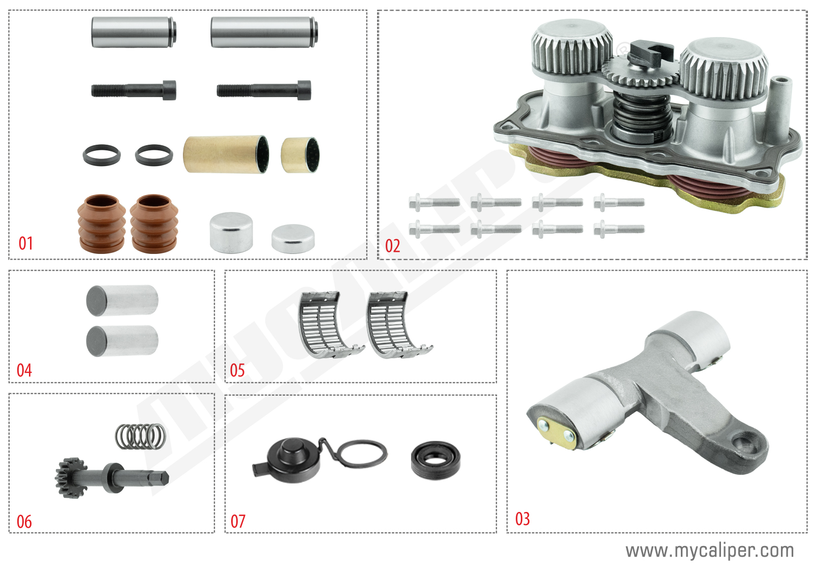 Caliper Complete Repair Kit (Rear / Left)
