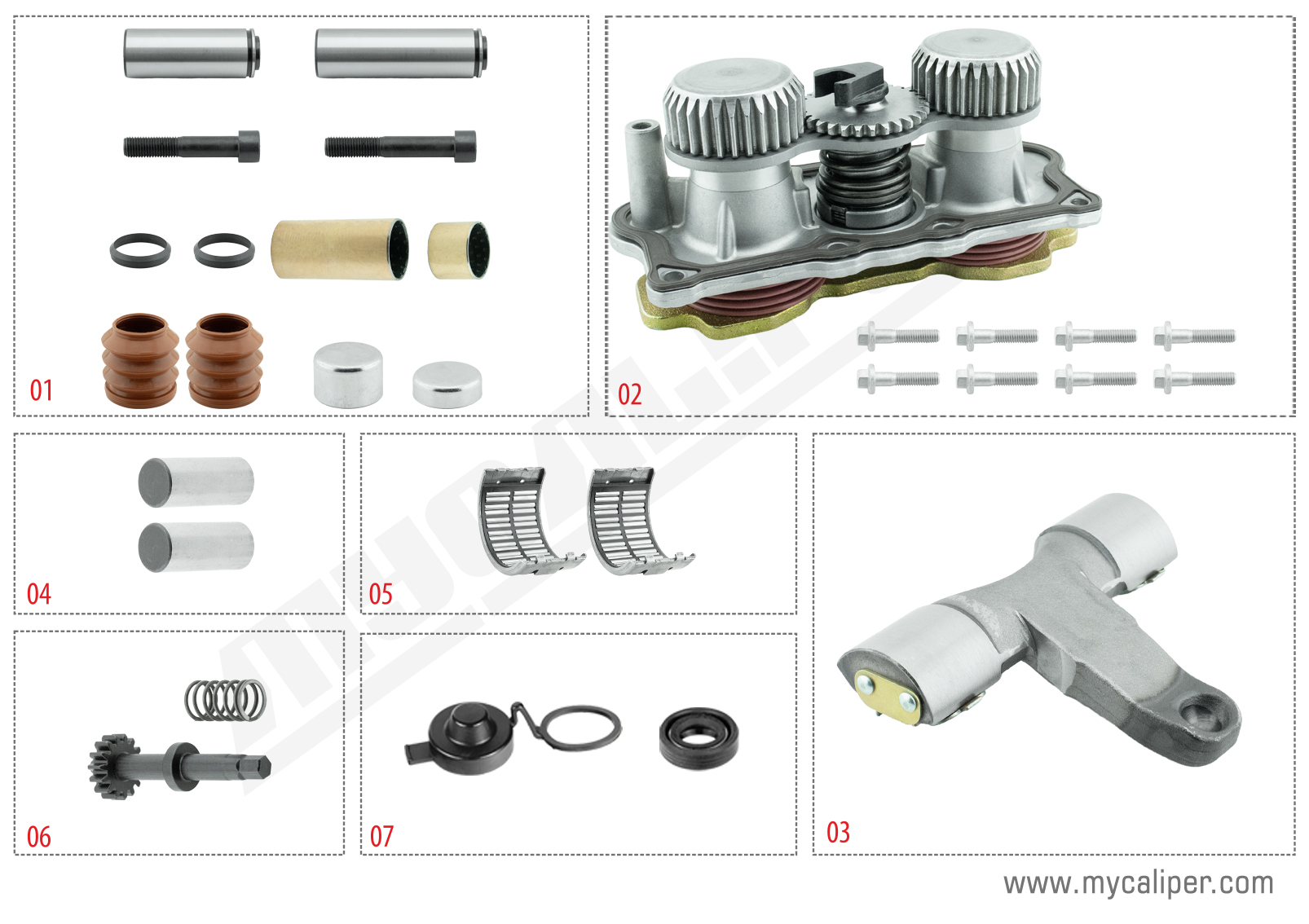 Caliper Complete Repair Kit (Rear / Right)