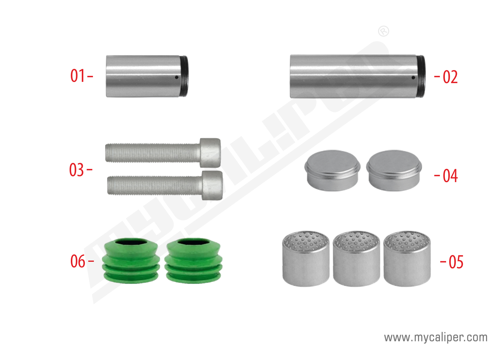 Caliper Guides & Seals Repair Kit