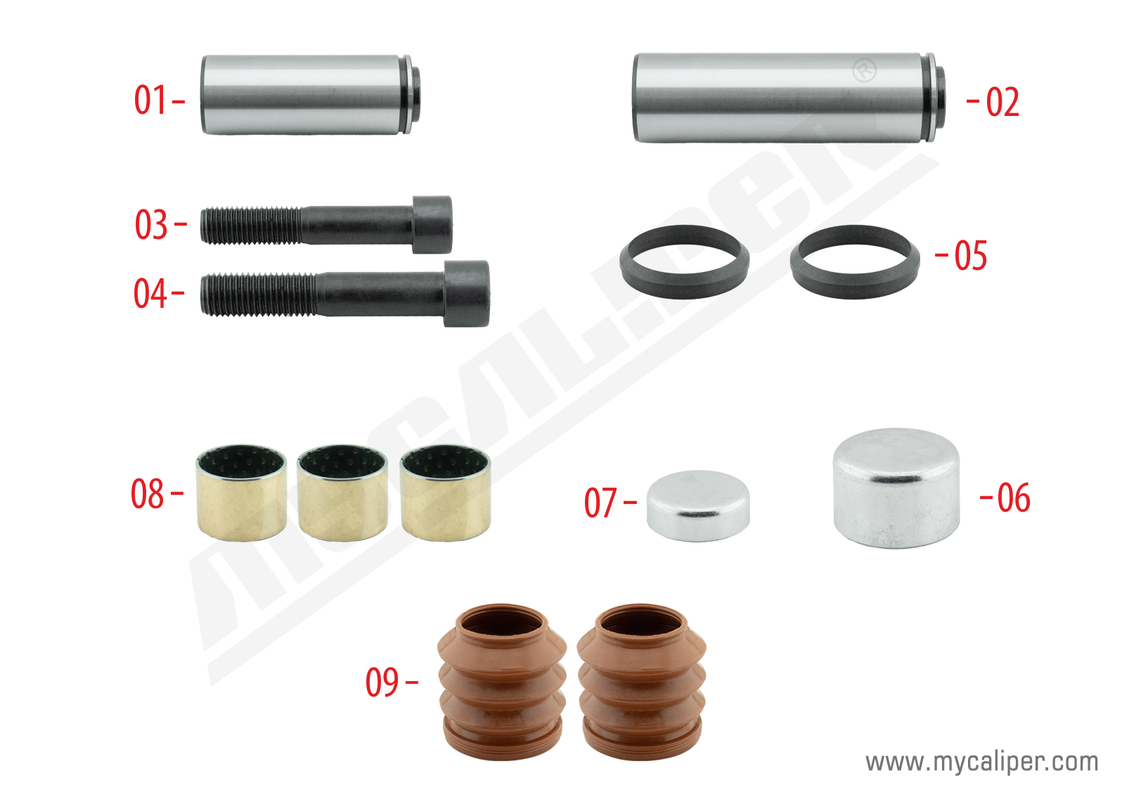 Caliper Guides & Seals Repair Kit