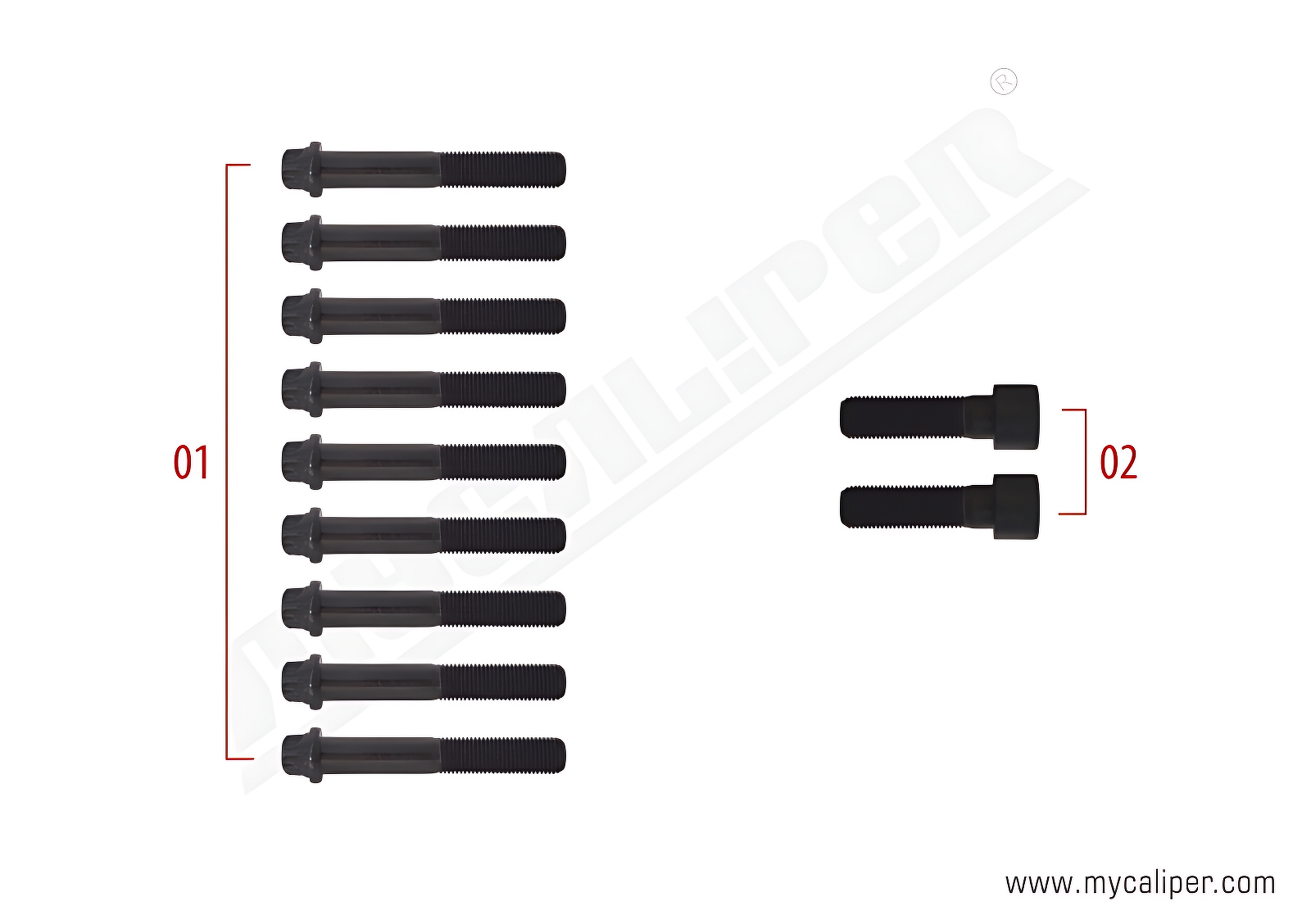Caliper Cover Assembly Bolt Kit 